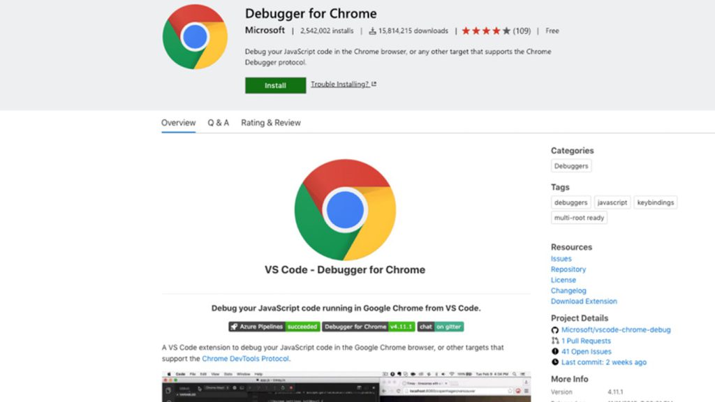 پلاگین Chrome Debugger
