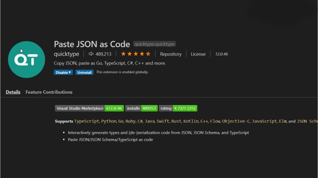 پلاگین Paste JSON as Code